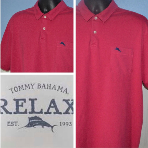 Tommy Bahama Other - TOMMY BAHAMA RELAX POLO SHIRT S/S PINK MARLIN LOGO